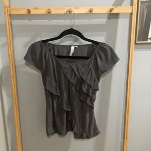 Anthropologie sine silk ruffle blouse.